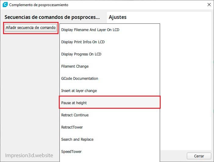 Como imprimir en dos colores con un solo extrusor - Pause at heigth